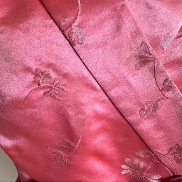 Vintage Dynasty for Lord & Taylor Kimono Jacket✨Pink Satin Brocade✨Cool history - Picture 5 of 17